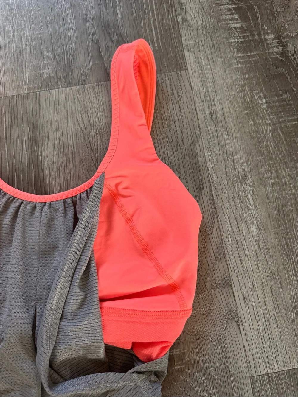 lululemon Run Times Tank Size 4 Gray Coral Orange W1F18S